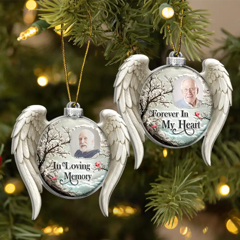 Custom Photo Memorial Loved One I'm Always With You - Personalized Embossed Ornament
