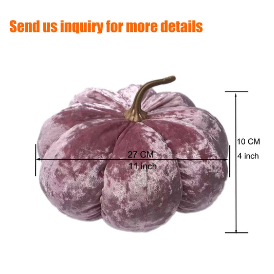 Factory Wholesale Home Decoration Festive Gifts Velvet pink Pumpkin Harvest Fall Decor