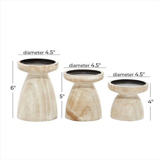 Wholesale Wood White Color Candle Holder Fancy Design Home Decorative Rustic Wooden Candle Holder Wooden Candle Holder for Home