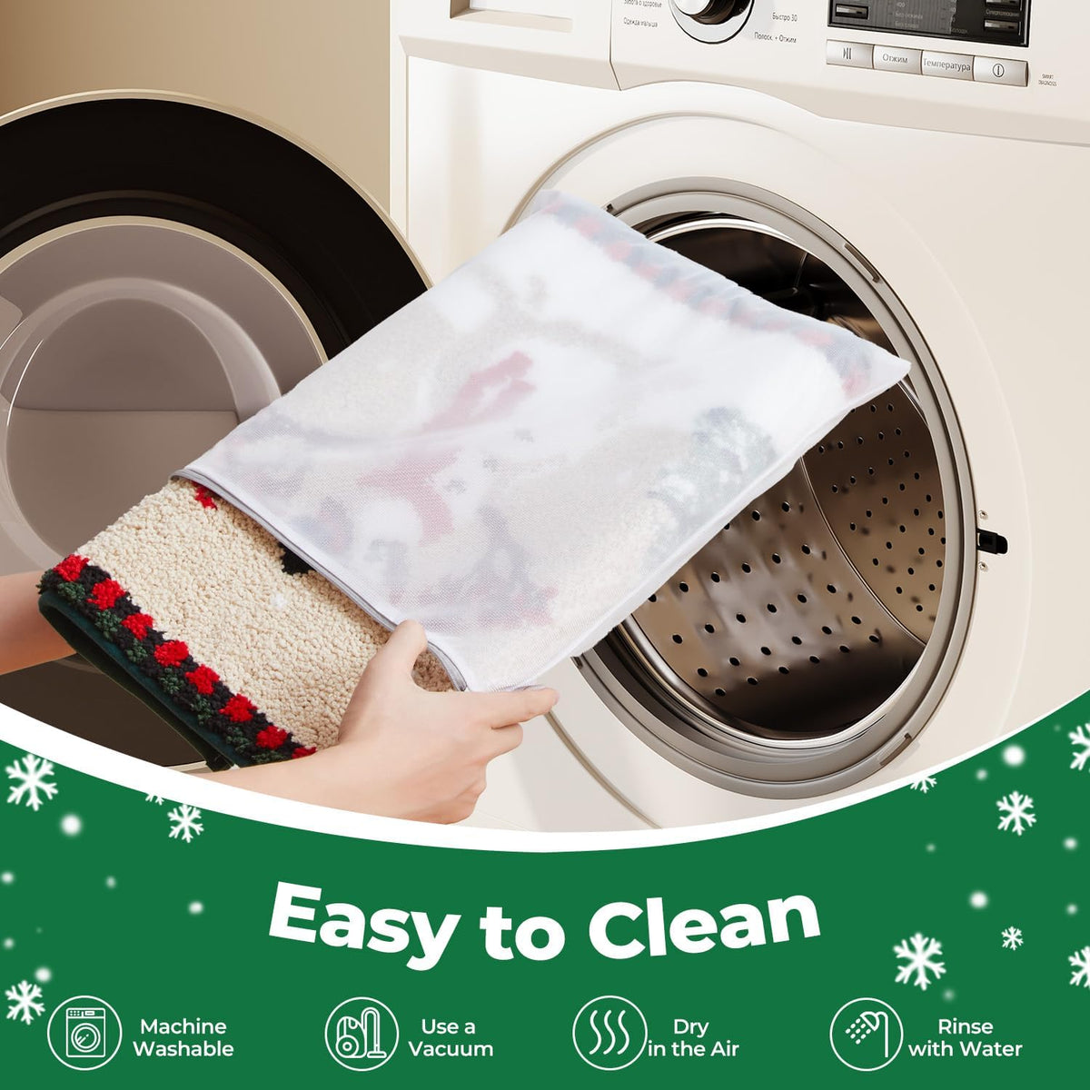 TYUU Christmas Bathroom Rugs, Extra Soft Absorbent Bath Rug Non Slip Washable Bathroom Mat Holiday Xmas Home Decor Indoor Bath Mat, Winter Snowman, 24"x36"