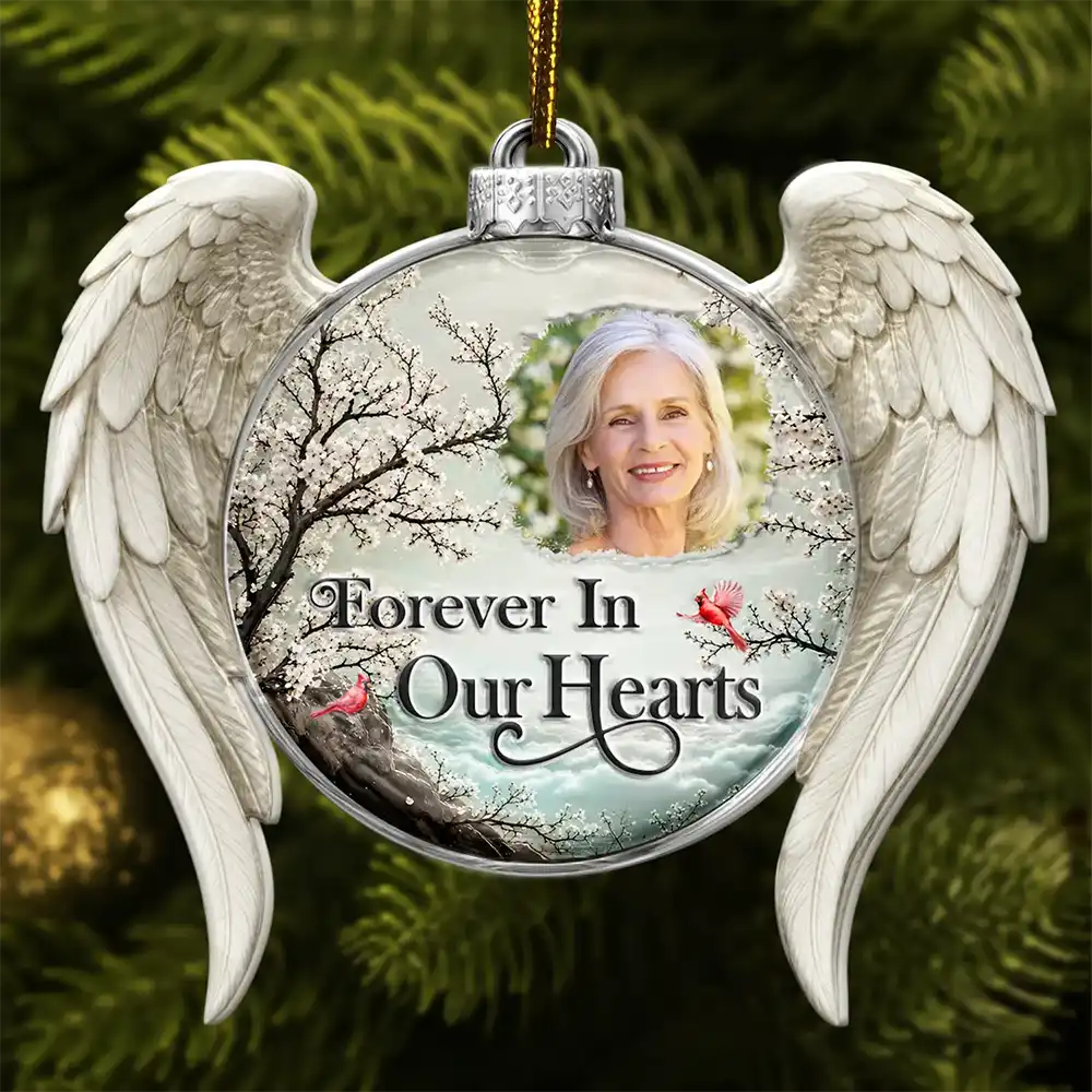 Custom Photo Memorial Loved One I'm Always With You - Personalized Embossed Ornament