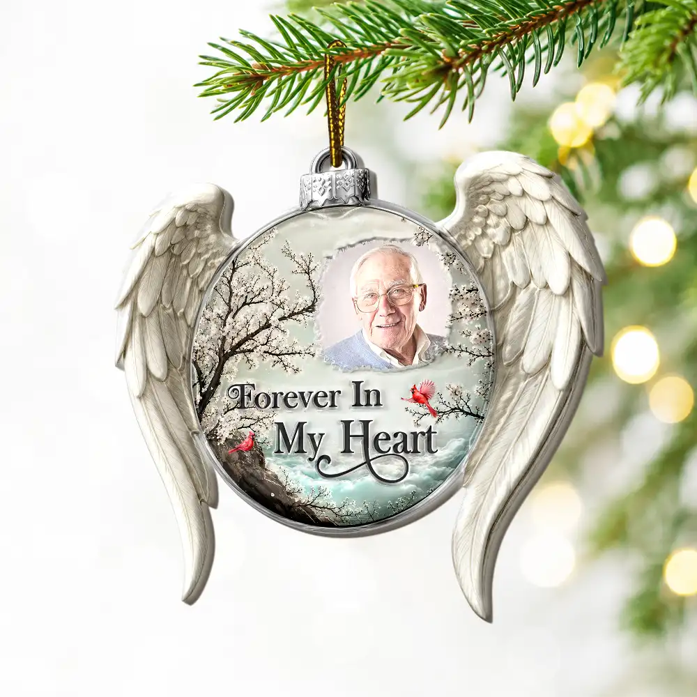 Custom Photo Memorial Loved One I'm Always With You - Personalized Embossed Ornament