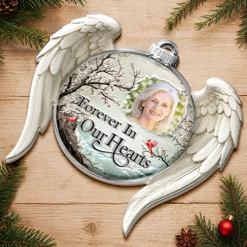 Custom Photo Memorial Loved One I'm Always With You - Personalized Embossed Ornament