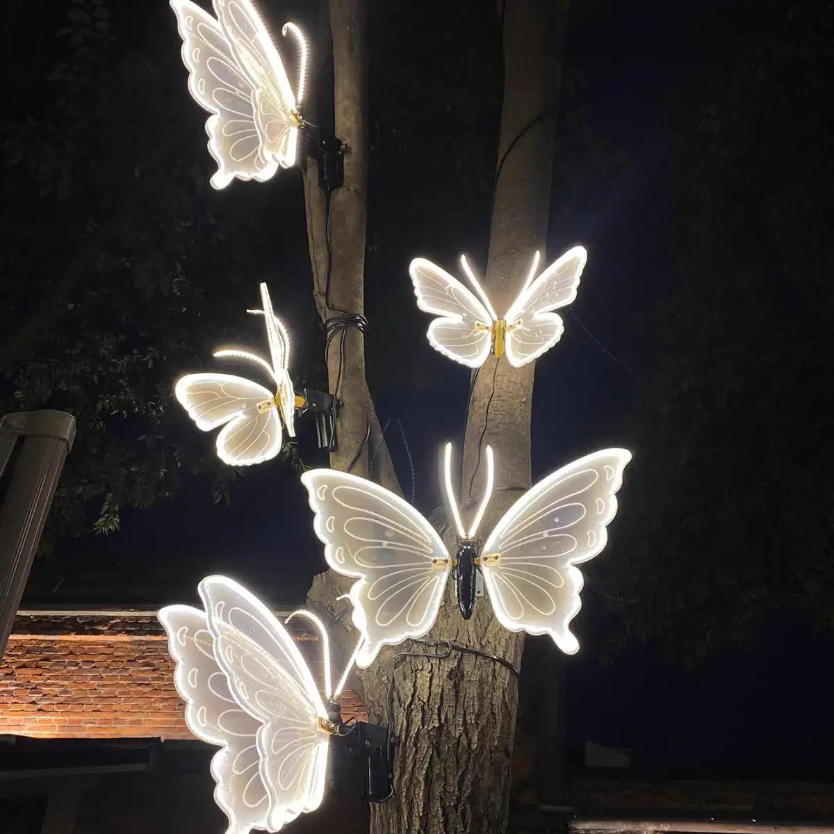 Christmas Butterfly String Lights Outdoor Waterproof LED Decorative Lights for Garden Lawn Holiday Decor