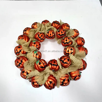 New Custom Artificial Wreath Multi-Design Harvest Festival Halloween Pumpkin Autumn Leaves Door Decoration