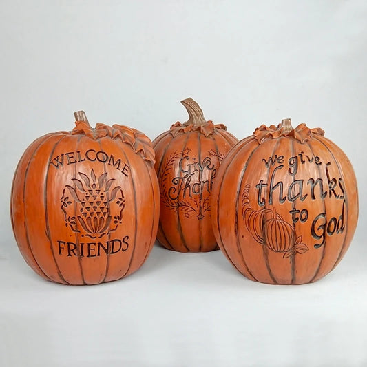 Wholesale Resin Hand-painted Pumpkin Painting Handmade Thanksgiving Fall Decor for Party and Home Use