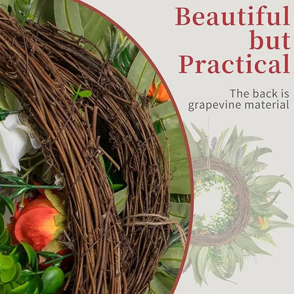 22-Inch Sunflower Wreath for Front Porch Farmhouse Home Decor Summer Peony Eucalyptus Christmas Garlands & Wreaths Fall Decor