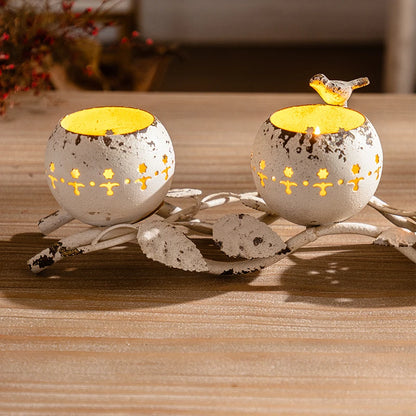 Artistic White Metal Candle Holder Ideal for Tabletop Display Entryway Decorations Dining Room and Wedding Reception Ambience