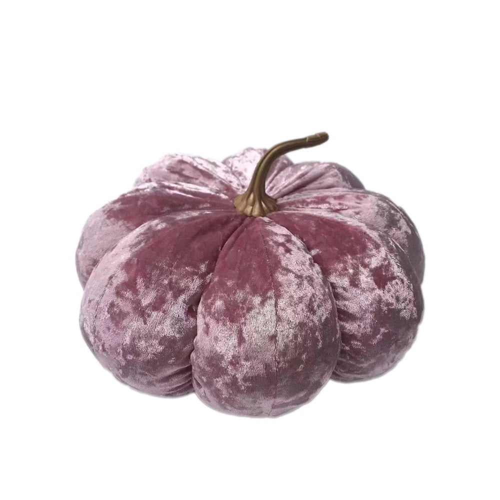 Factory Wholesale Home Decoration Festive Gifts Velvet pink Pumpkin Harvest Fall Decor