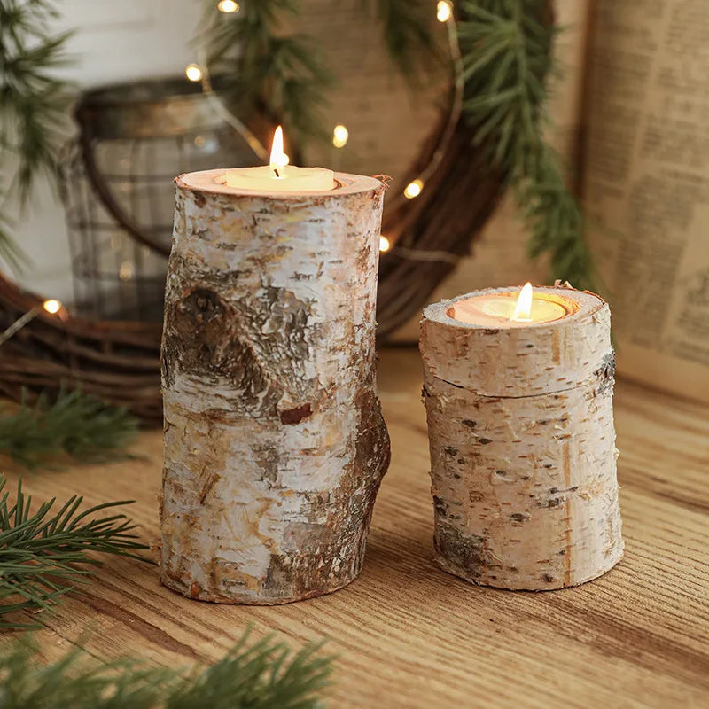Christmas Candle Holder, Solid Wood Candle Stand, Holiday Decoration Lamp Stand, Fragrance Container, Candle Base