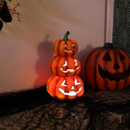 Halloween Lantern Pumpkin Decoration Lighted Table Centerpieces Ornaments Spooky Pumpkin Prop Decor Outdoor Sculpture