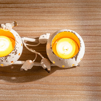 Artistic White Metal Candle Holder Ideal for Tabletop Display Entryway Decorations Dining Room and Wedding Reception Ambience