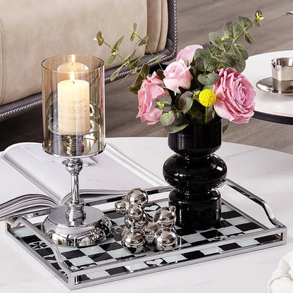 Candle Holder Lantern and Candle Jar Custom Romantic Gold Metal Hurri Stand Candle Holder With Glass Cover for Wedding