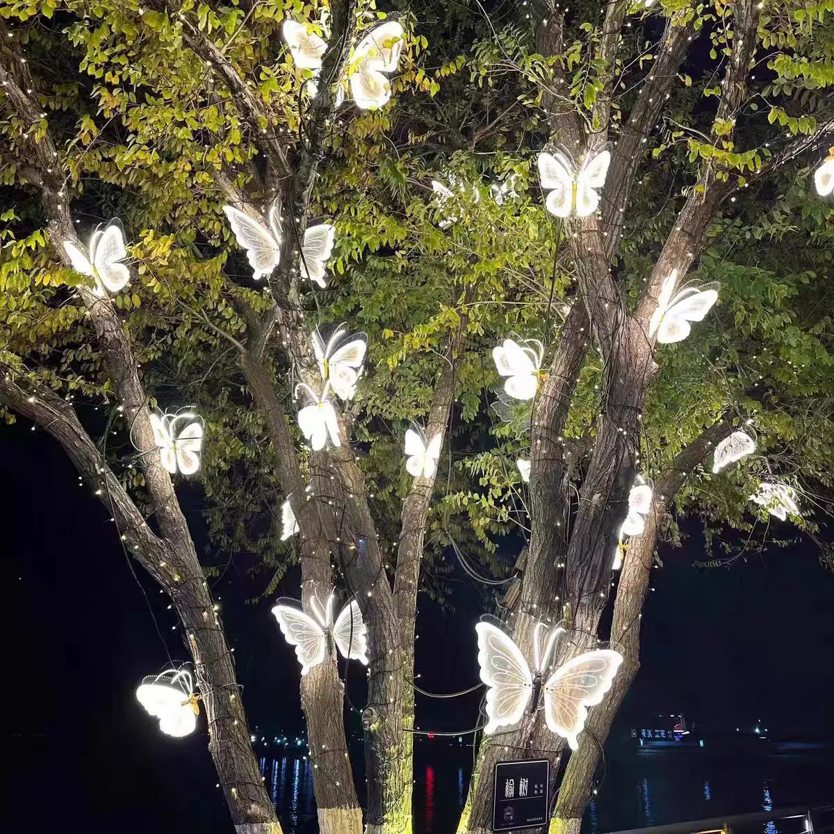 Christmas Butterfly String Lights Outdoor Waterproof LED Decorative Lights for Garden Lawn Holiday Decor