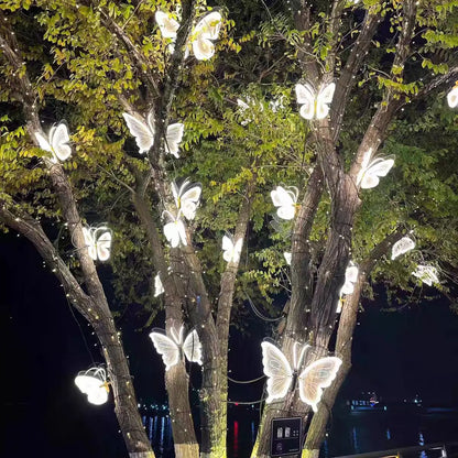 Christmas Butterfly String Lights Outdoor Waterproof LED Decorative Lights for Garden Lawn Holiday Decor