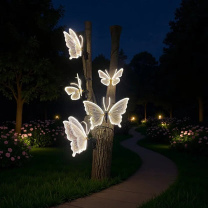 Christmas Butterfly String Lights Outdoor Waterproof LED Decorative Lights for Garden Lawn Holiday Decor