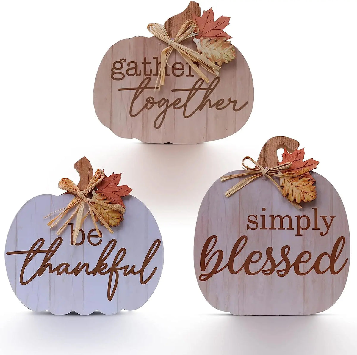 3 Pcs Fall Decor  Fall Wood Signs Decoration for Home Wooden Autumn Pumpkin Tiered Tray Decor Fall Harvest Tabletop Signs