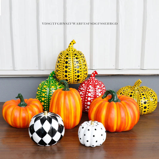 Thanksgiving Harvest Halloween Pumpkin Designs Ornaments Decorative Props Engraving Resin Crafts Pumpkin Halloween Decoration