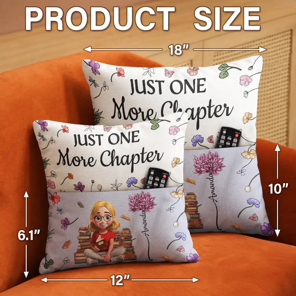 My Reading Pillow Reading Girl With Birth Month Flower - Personalized Pocket Pillow