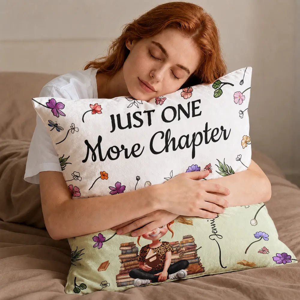 My Reading Pillow Reading Girl With Birth Month Flower - Personalized Pocket Pillow